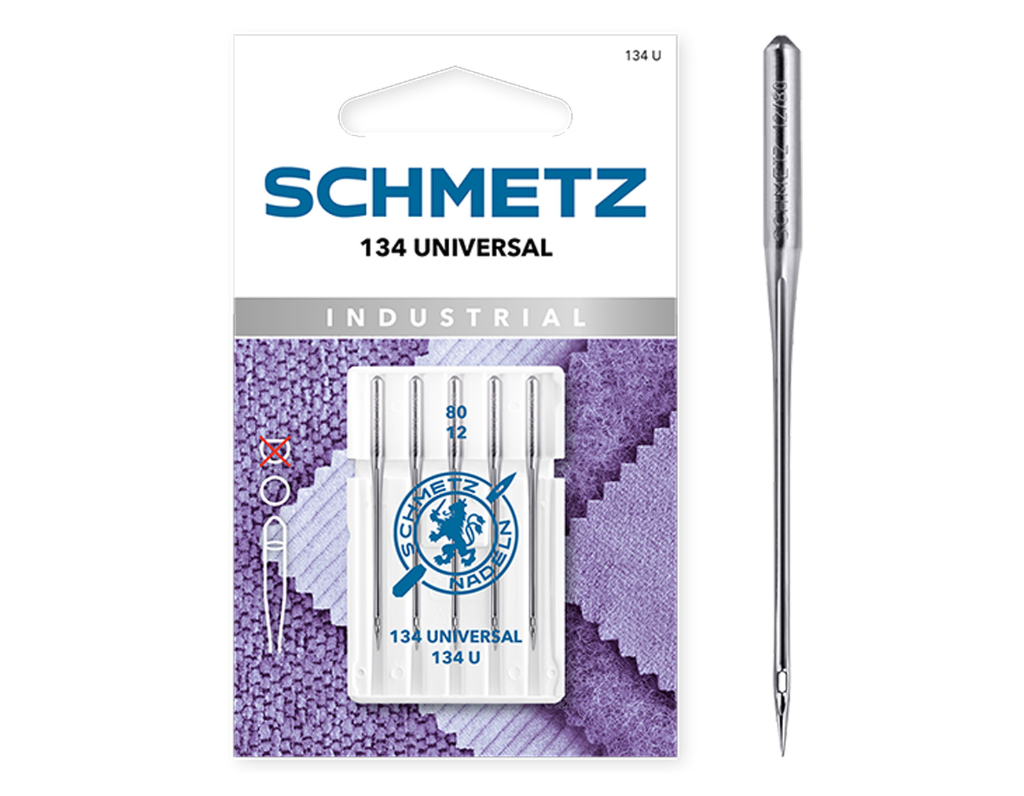 SCHMETZ UNIVERSAL INDUSTRIAL SIZE 80 PACK OF 5 CARDED