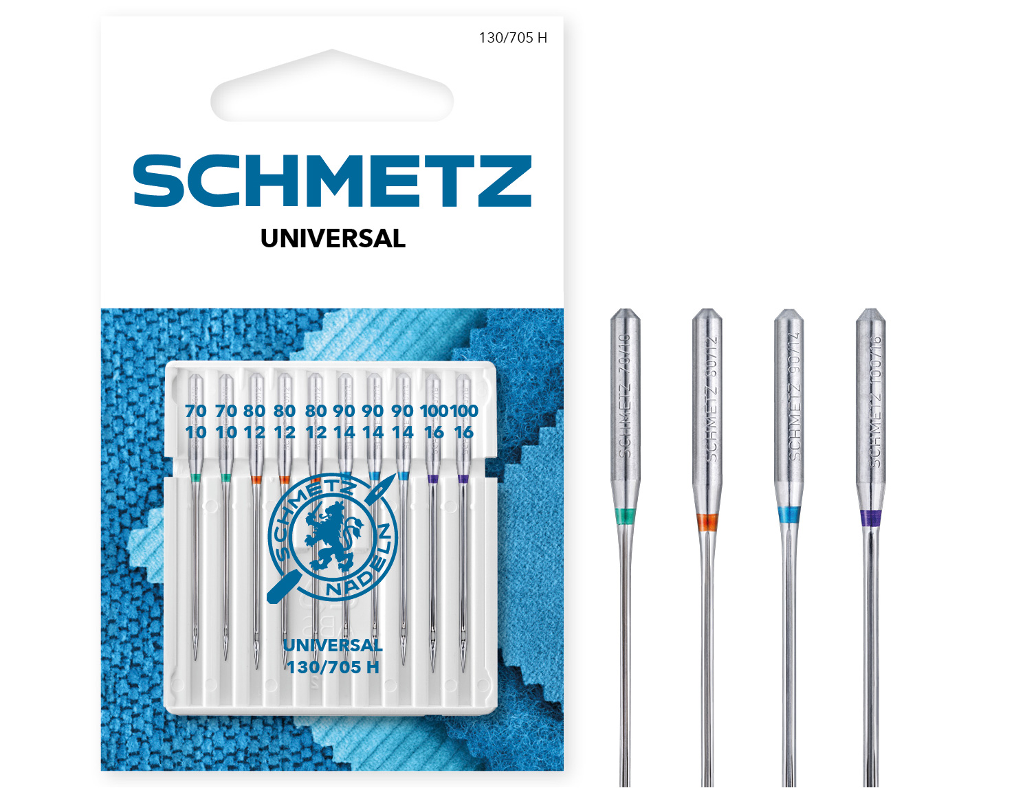 SCHMETZ UNIVERSAL SIZE 70-100 PACK OF 10 CARDED