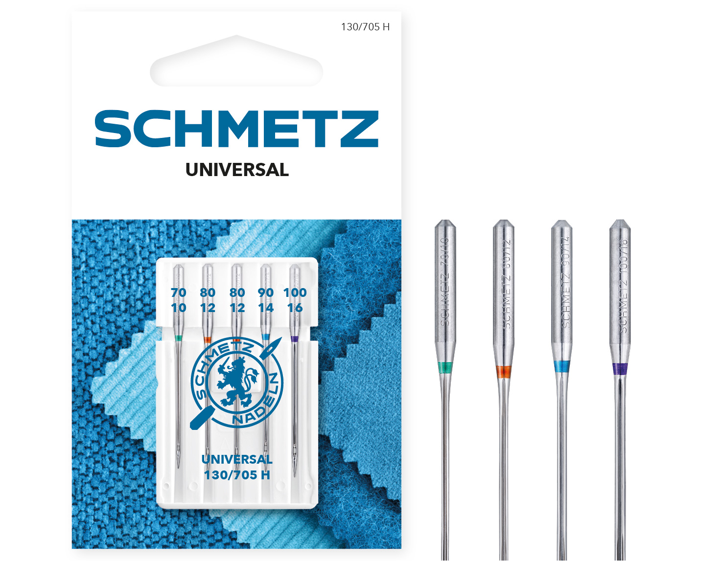 SCHMETZ UNIVERSAL SIZE 70-100 PACK OF 5 CARDED