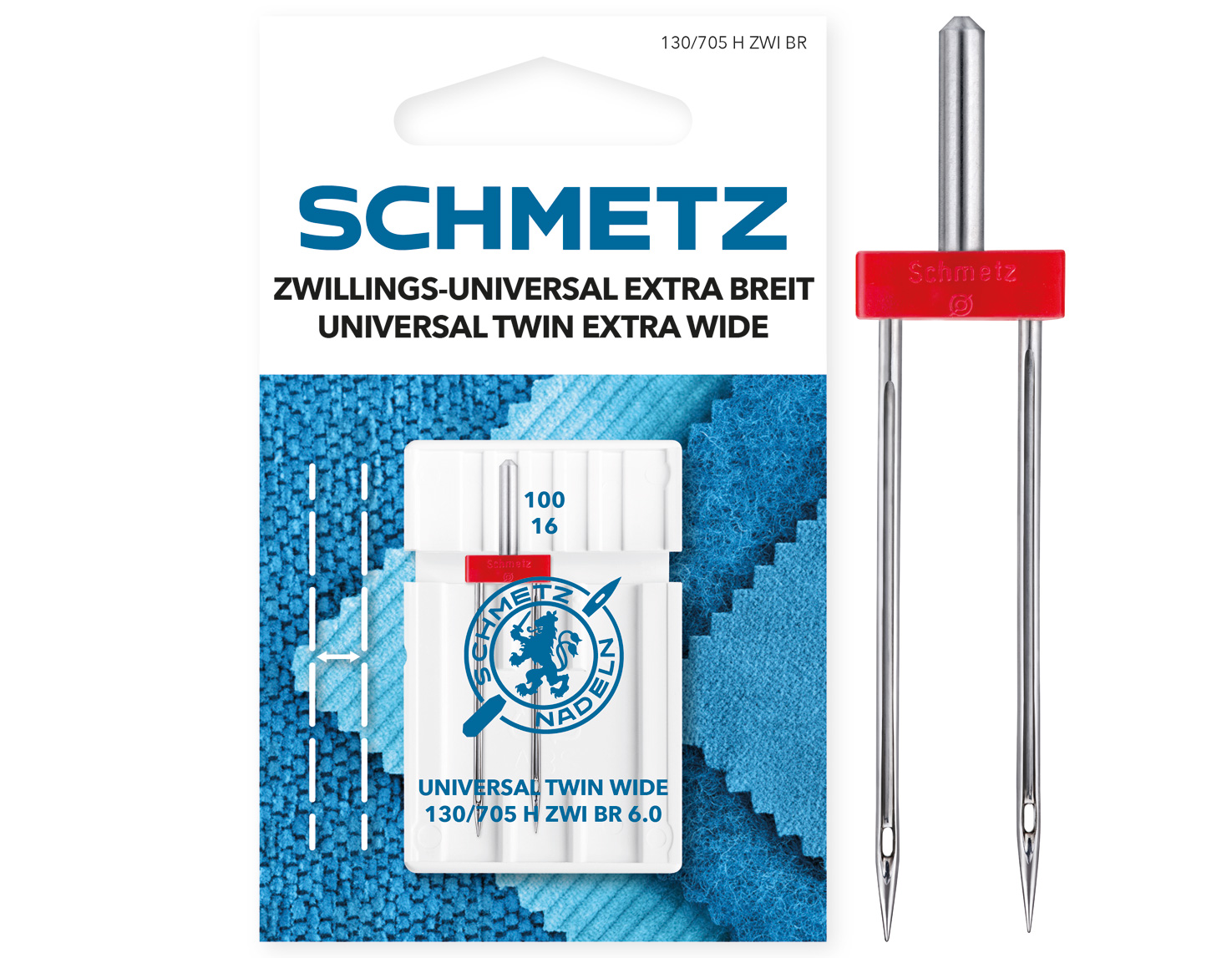 SCHMETZ TWIN 6.0MM SIZE 100 PACK OF 1 CARDED