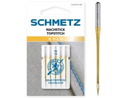 SCHMETZ GOLD TOPSTITCH SIZE 90 PACK OF 5 CARDED