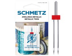 SCHMETZ TWIN METALLIC 3MM SIZE 90 PACK OF 1 CARDED